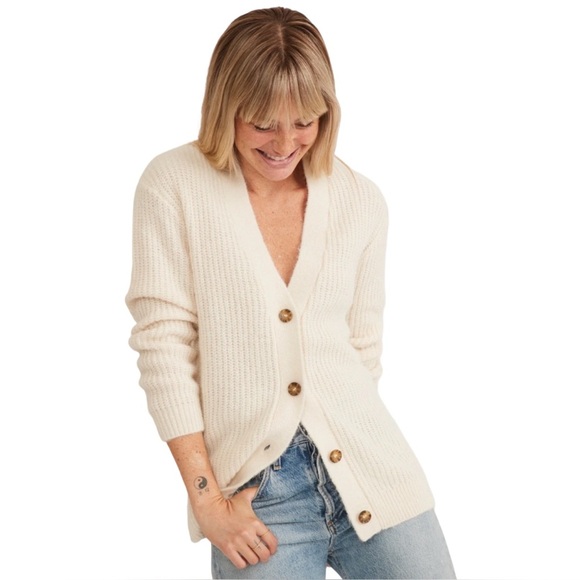Marine Layer Nova Oversized Cardigan Ivory Wool Blend Women’s Size Small NWT - Picture 1 of 13